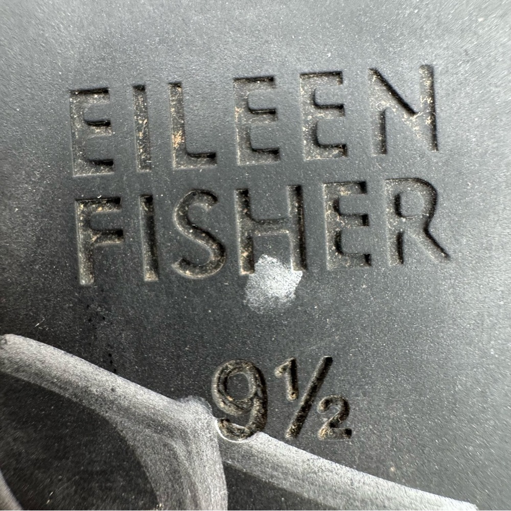Eileen Fisher Lark Black Nubuck Leather Wedge Ankle Boots Size 9.5 - Picture 11 of 13